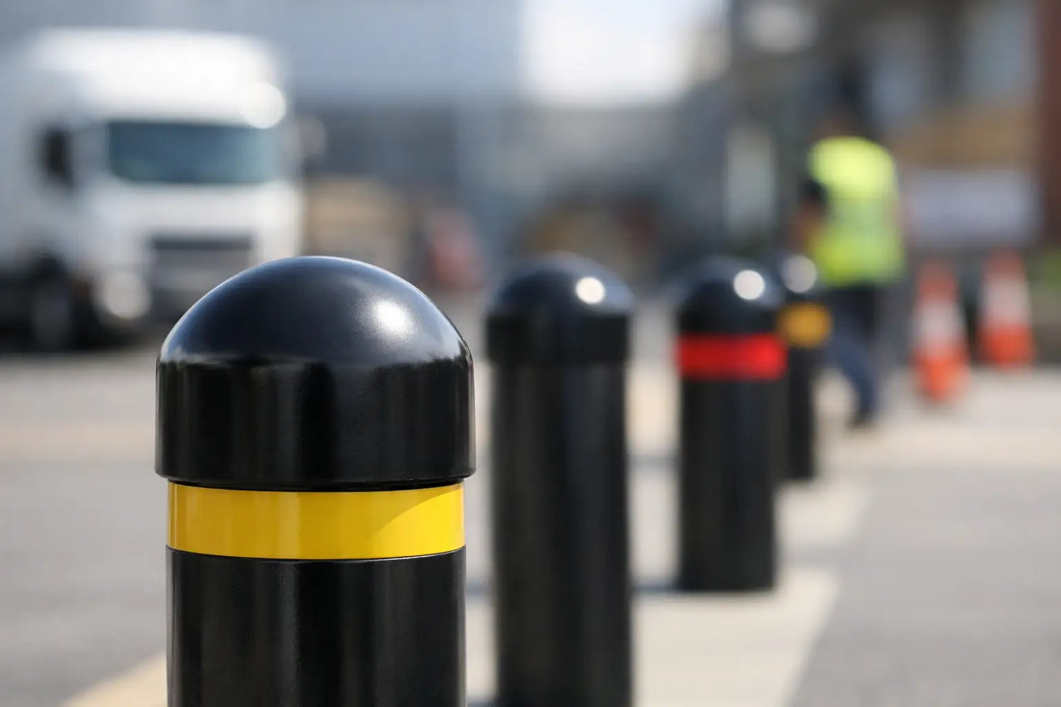 Dome Head Bollard Covers for Busy Sites