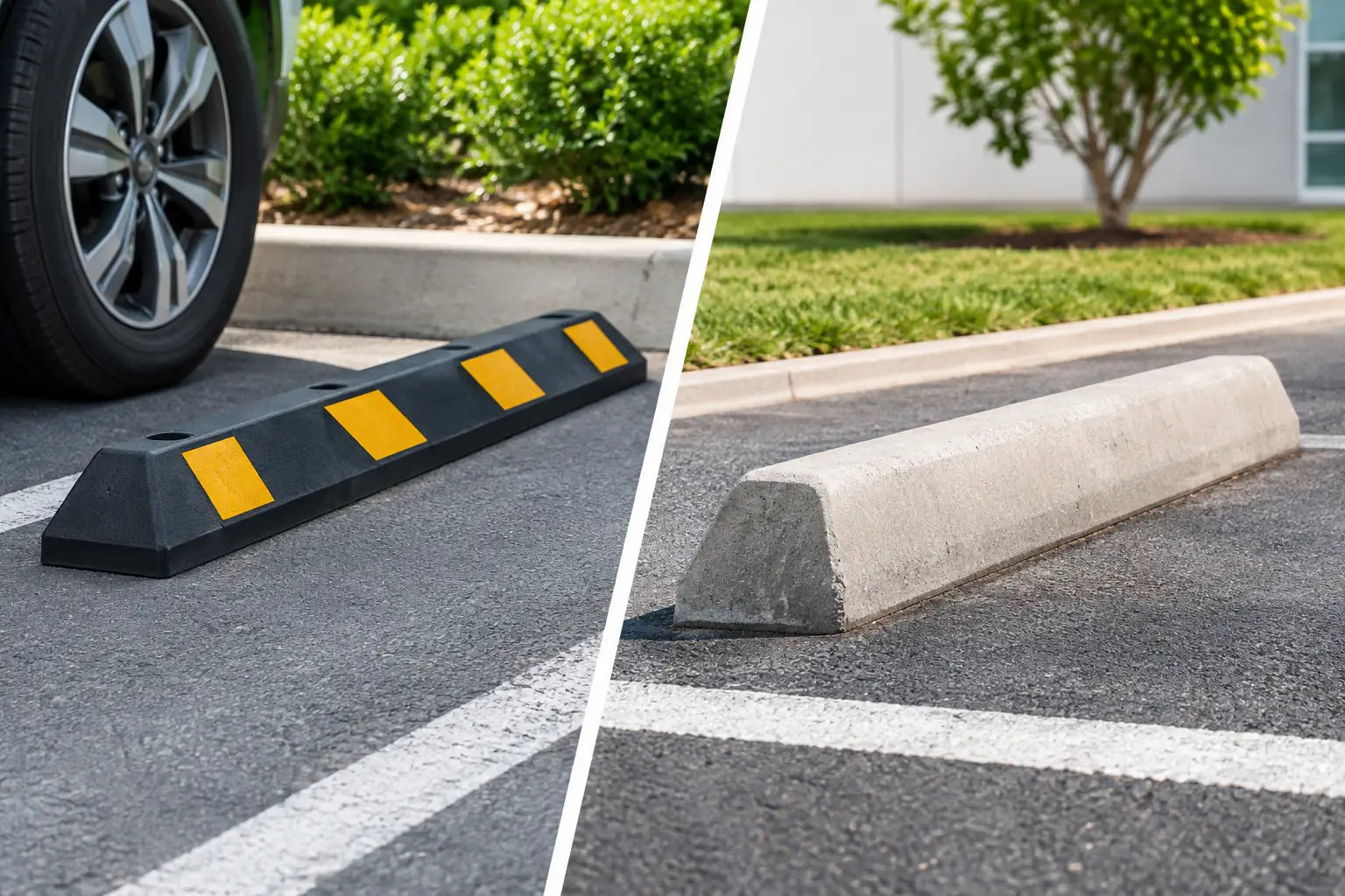 Wheel Stops Versus Parking Curbs: Key Differences