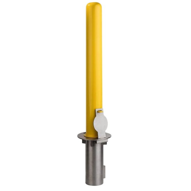 Removable Yellow Pad Locking urban furniture Bollard - Bollard Canada