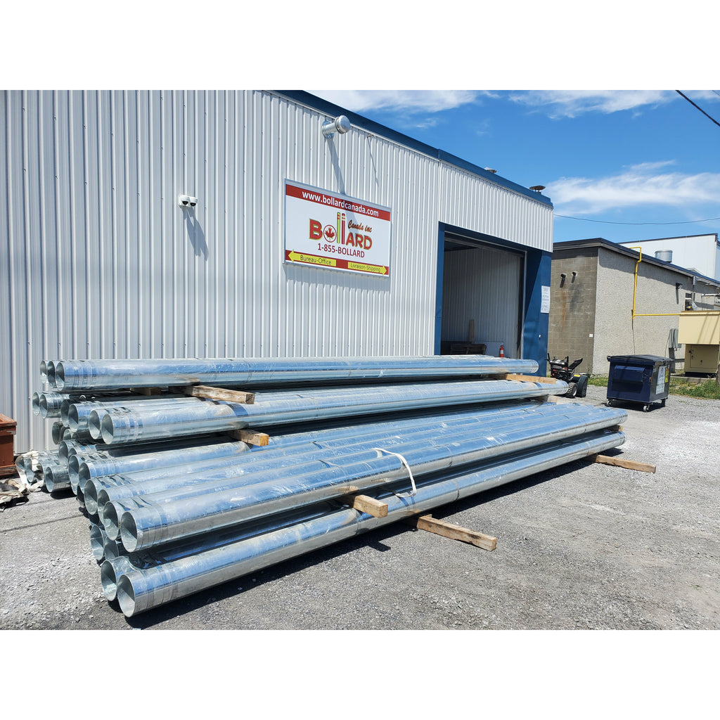 Galvanized Steel 4.5''-65/8- 8 5/8 diam x 8' de long - Bollard Canada