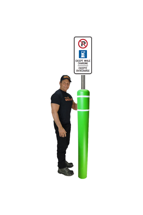  Bollard for electric car Sign Green - Bollard Canada