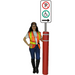  Bollard for electric car Sign Red- Bollard Canada