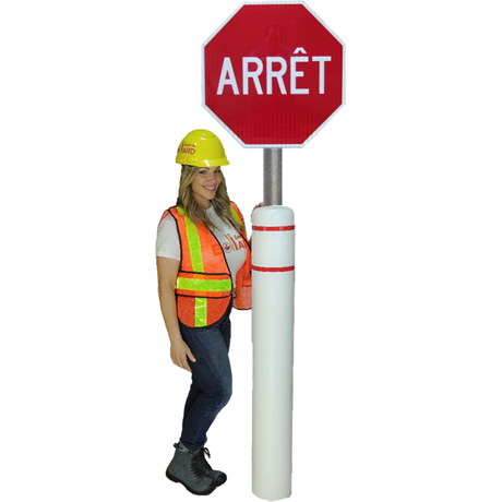 bollard stop sign white - Bollard Canada
