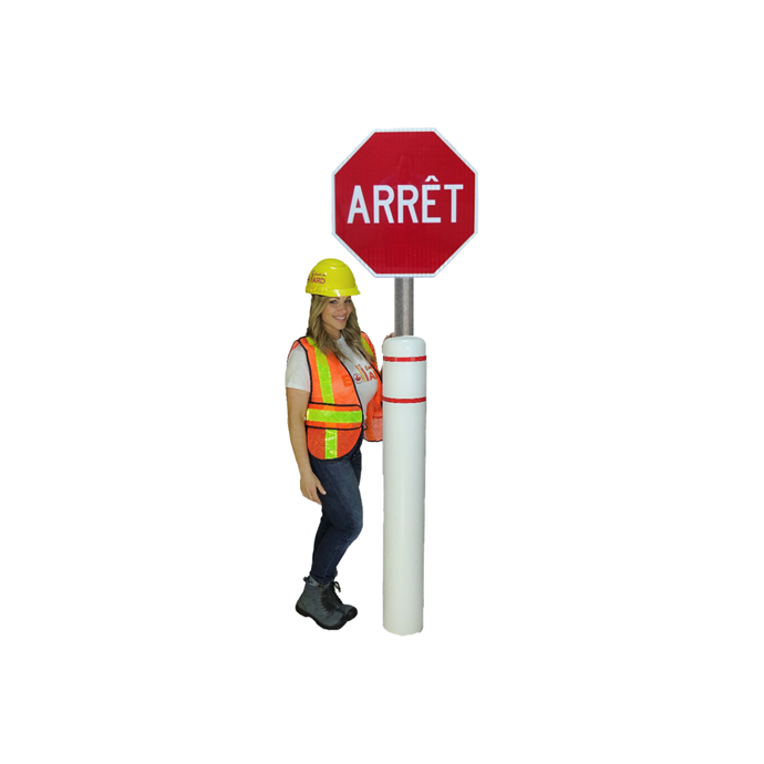 bollard stop sign white - Bollard Canada