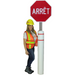 bollard stop sign white